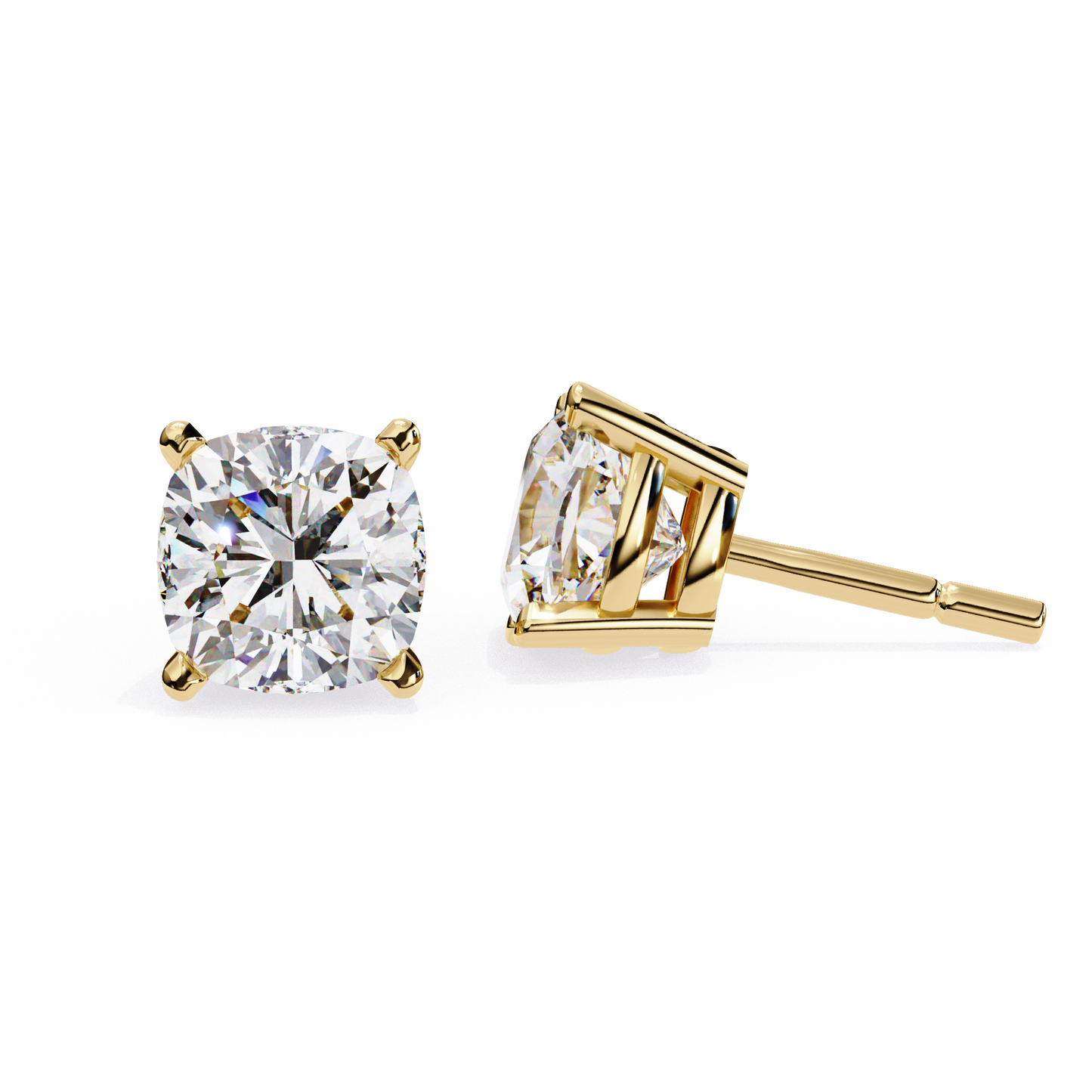 Vintage 2.33Ct Cushion Cut White Colorless Diamond Minimalist Classic Cluster Stud Earring Gift For Her - HIGHCARAT DIAMONDS