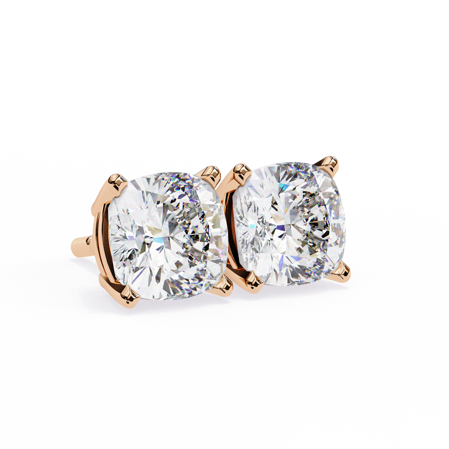 Vintage 2.33Ct Cushion Cut White Colorless Diamond Minimalist Classic Cluster Stud Earring Gift For Her - HIGHCARAT DIAMONDS