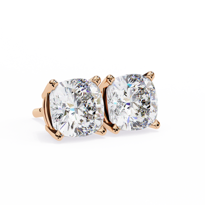 Vintage 2.33Ct Cushion Cut White Colorless Diamond Minimalist Classic Cluster Stud Earring Gift For Her - HIGHCARAT DIAMONDS