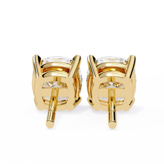 2.33 Ct Cushion Diamond Cluster Earrings back Angle View