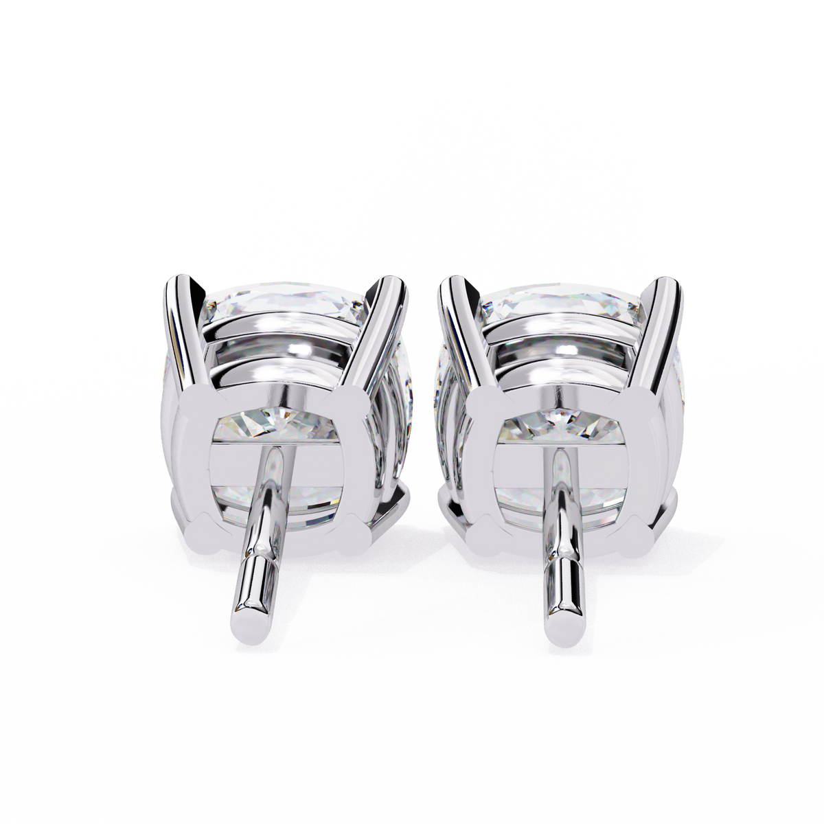 Vintage 2.33Ct Cushion Cut White Colorless Diamond Minimalist Classic Cluster Stud Earring Gift For Her - HIGHCARAT DIAMONDS