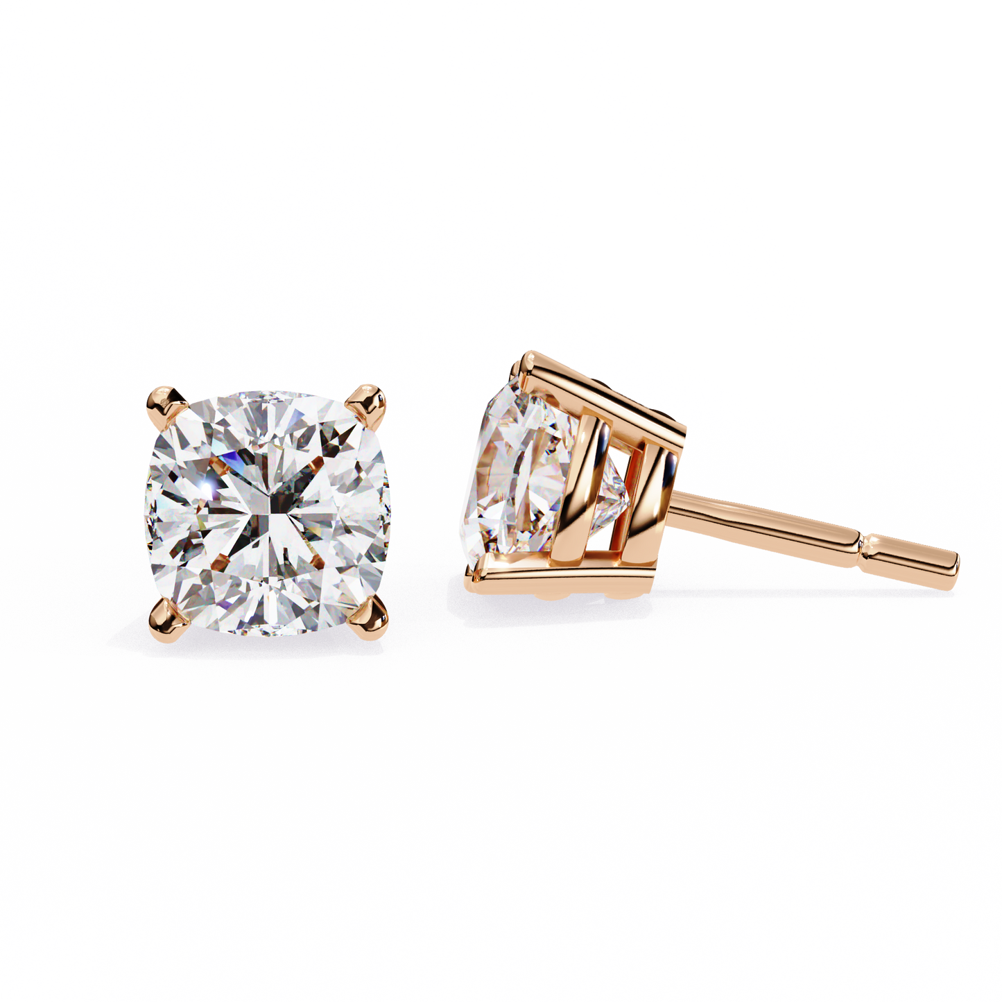 Vintage 2.33Ct Cushion Cut White Colorless Diamond Minimalist Classic Cluster Stud Earring Gift For Her - HIGHCARAT DIAMONDS