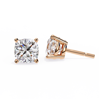 Vintage 2.33Ct Cushion Cut White Colorless Diamond Minimalist Classic Cluster Stud Earring Gift For Her - HIGHCARAT DIAMONDS