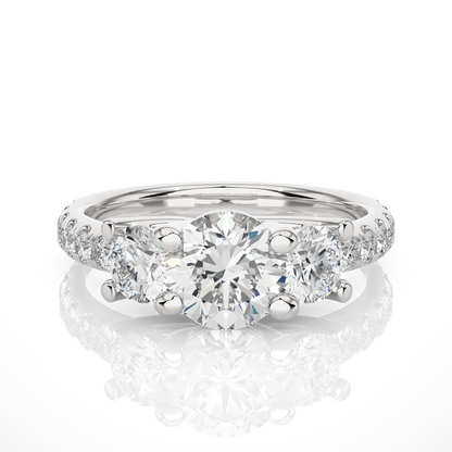 2.34 Carat Delicate Round Lab grown Diamond 14K Solid White Gold Diamond  Ring for Women, - HIGHCARAT DIAMONDS