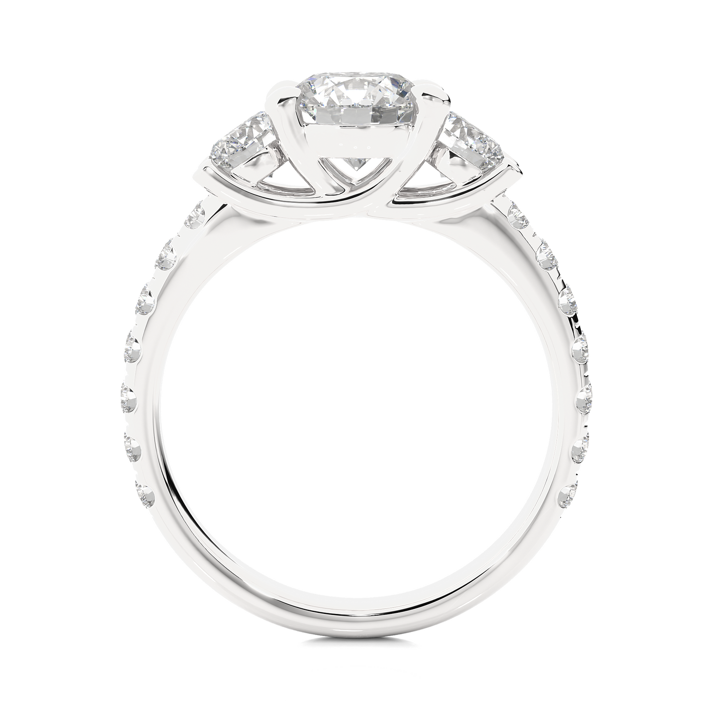 2.34 Carat Delicate Round Lab grown Diamond 14K Solid White Gold Diamond  Ring for Women, - HIGHCARAT DIAMONDS
