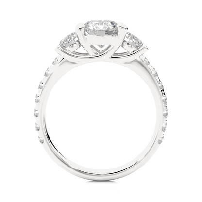 2.34 Carat Delicate Round Lab grown Diamond 14K Solid White Gold Diamond  Ring for Women, - HIGHCARAT DIAMONDS