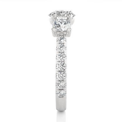 2.34 Carat Delicate Round Lab grown Diamond 14K Solid White Gold Diamond  Ring for Women, - HIGHCARAT DIAMONDS