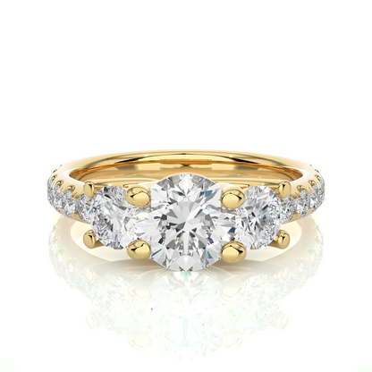 2.34 Carat Delicate Round Lab grown Diamond 14K Solid White Gold Diamond  Ring for Women, - HIGHCARAT DIAMONDS