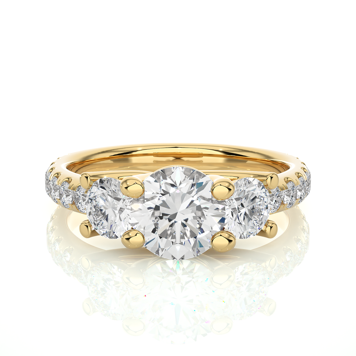 2.34 Carat Delicate Round Lab grown Diamond 14K Solid White Gold Diamond  Ring for Women, - HIGHCARAT DIAMONDS
