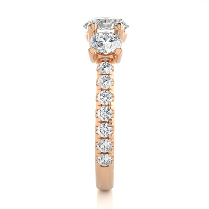 2.34 Carat Delicate Round Lab grown Diamond 14K Solid White Gold Diamond  Ring for Women, - HIGHCARAT DIAMONDS
