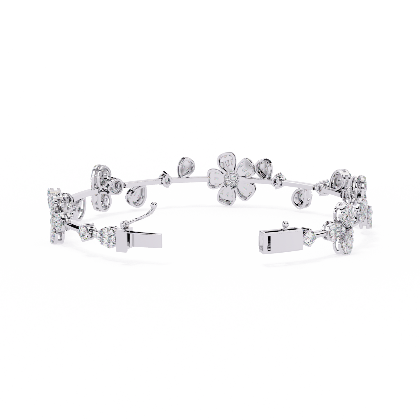 2.36Ct Baguette And Round Cut Diamond Elegant Minimalist Custom Stacking Tennis Party Wear Bracelet - HIGHCARAT DIAMONDS