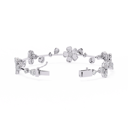 2.36Ct Baguette And Round Cut Diamond Elegant Minimalist Custom Stacking Tennis Party Wear Bracelet - HIGHCARAT DIAMONDS