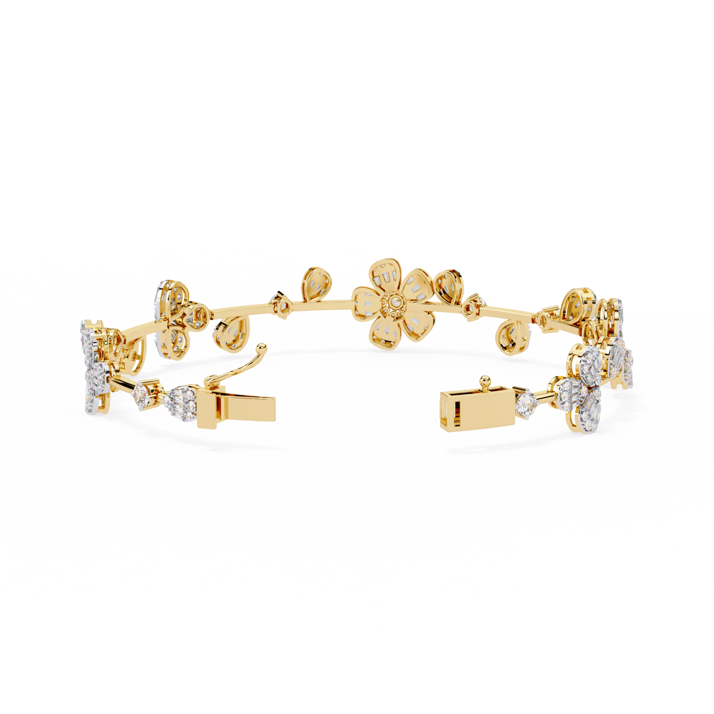 2.36Ct Baguette And Round Cut Diamond Elegant Minimalist Custom Stacking Tennis Party Wear Bracelet - HIGHCARAT DIAMONDS