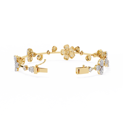 2.36Ct Baguette And Round Cut Diamond Elegant Minimalist Custom Stacking Tennis Party Wear Bracelet - HIGHCARAT DIAMONDS