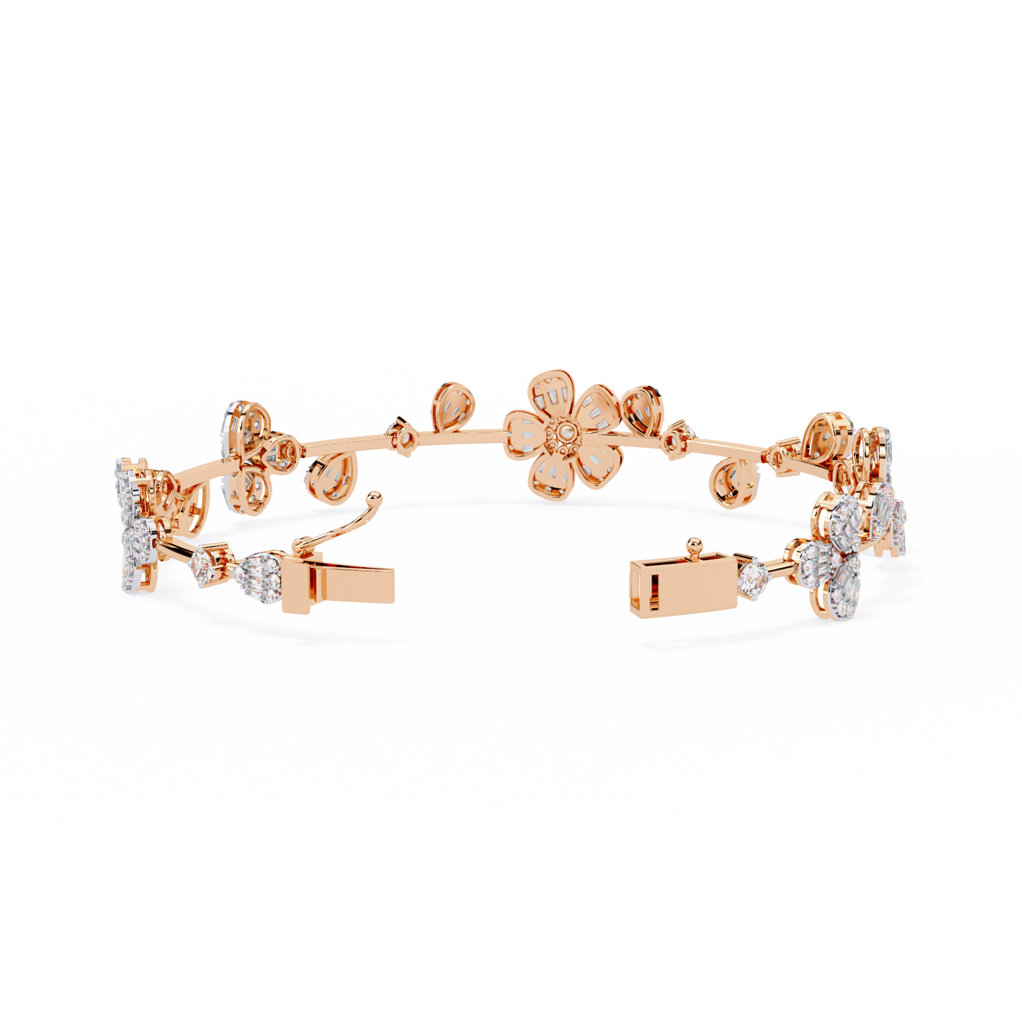 2.36Ct Baguette And Round Cut Diamond Elegant Minimalist Custom Stacking Tennis Party Wear Bracelet - HIGHCARAT DIAMONDS