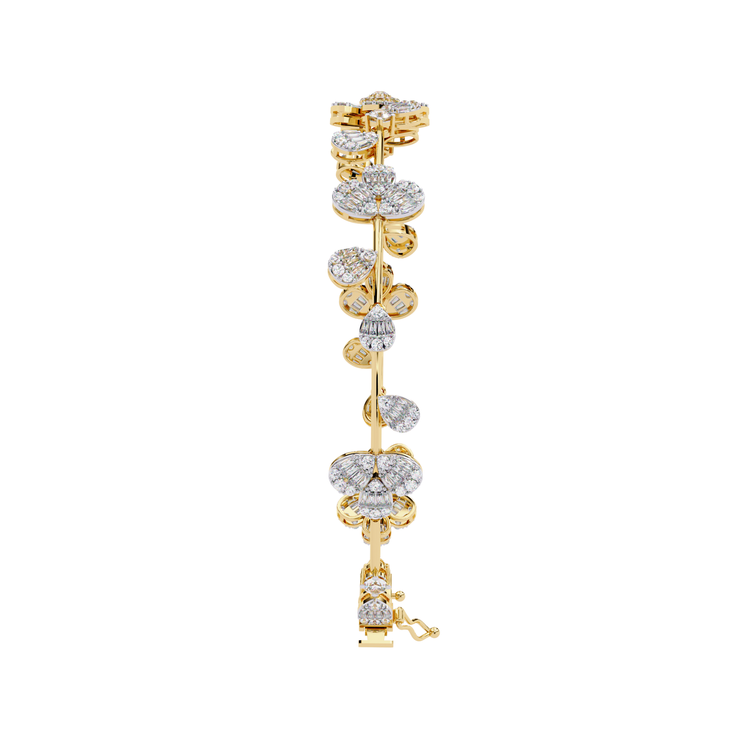 2.36Ct Baguette And Round Cut Diamond Elegant Minimalist Custom Stacking Tennis Party Wear Bracelet - HIGHCARAT DIAMONDS