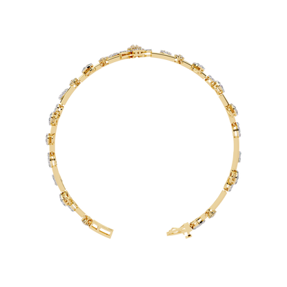 2.36Ct Baguette And Round Cut Diamond Elegant Minimalist Custom Stacking Tennis Party Wear Bracelet - HIGHCARAT DIAMONDS