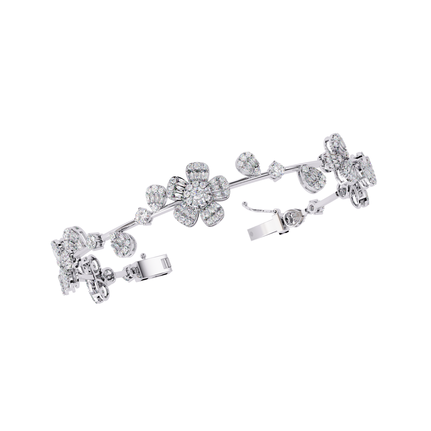 2.36Ct Baguette And Round Cut Diamond Elegant Minimalist Custom Stacking Tennis Party Wear Bracelet - HIGHCARAT DIAMONDS