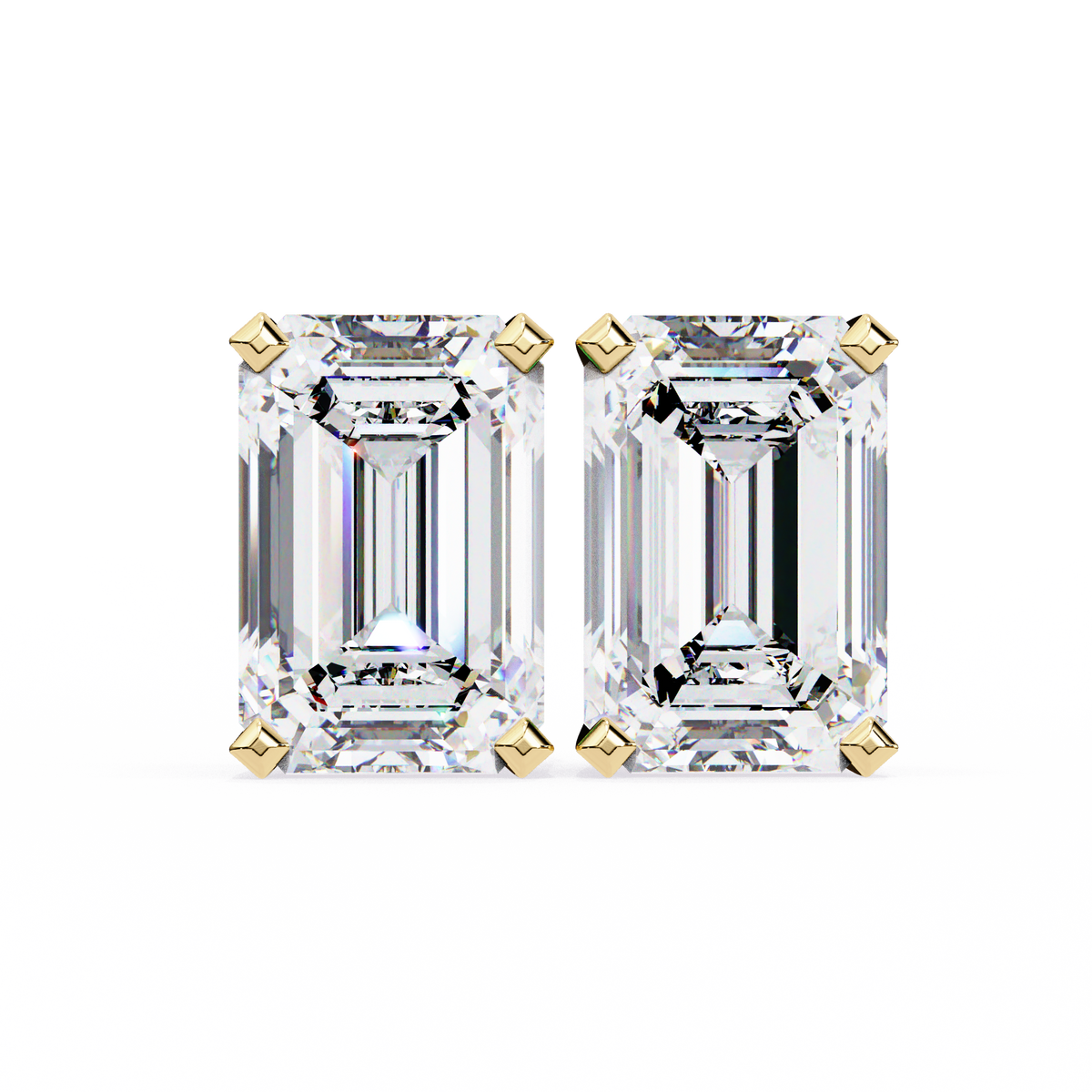 2.39Ct Emerald Cut High Quality Lab Grown Diamond Unique Delicate Solitaire Vintage Screw Back Stud Daily Wear Earring - HIGHCARAT DIAMONDS