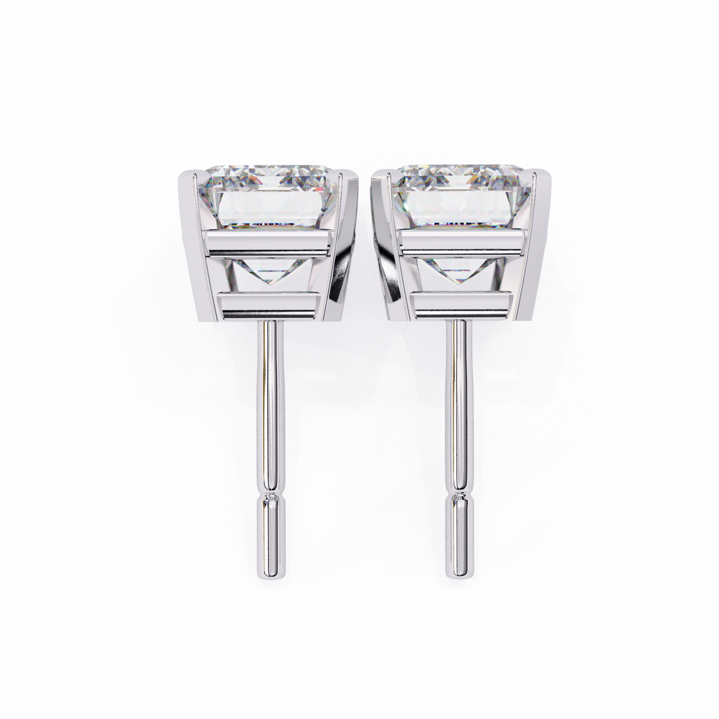 2.39Ct Emerald Cut High Quality Lab Grown Diamond Unique Delicate Solitaire Vintage Screw Back Stud Daily Wear Earring - HIGHCARAT DIAMONDS