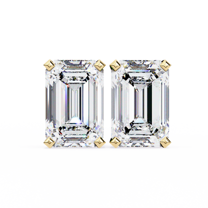 2.39Ct Emerald Cut High Quality Lab Grown Diamond Unique Delicate Solitaire Vintage Screw Back Stud Daily Wear Earring - HIGHCARAT DIAMONDS