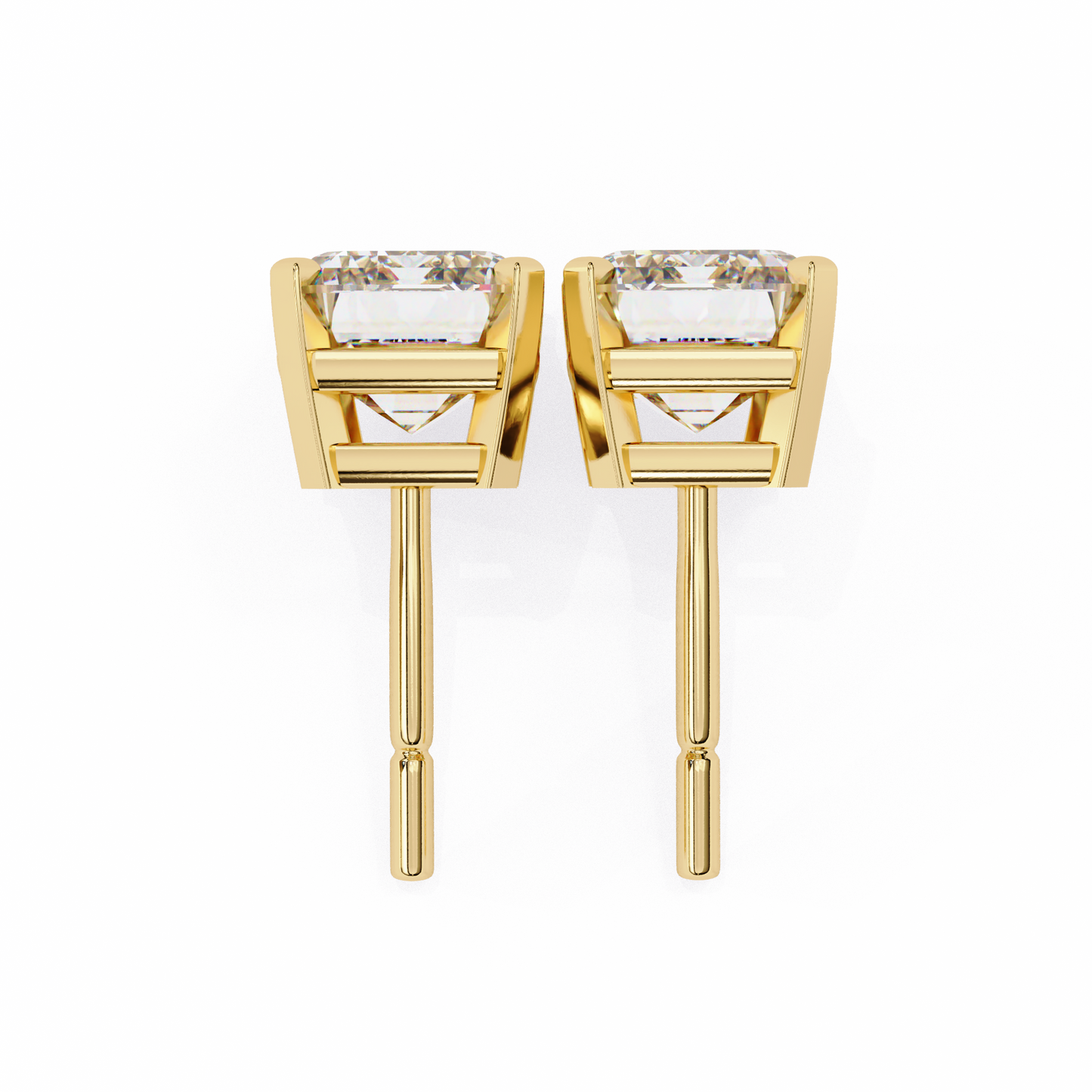 2.39Ct Emerald Cut High Quality Lab Grown Diamond Unique Delicate Solitaire Vintage Screw Back Stud Daily Wear Earring - HIGHCARAT DIAMONDS