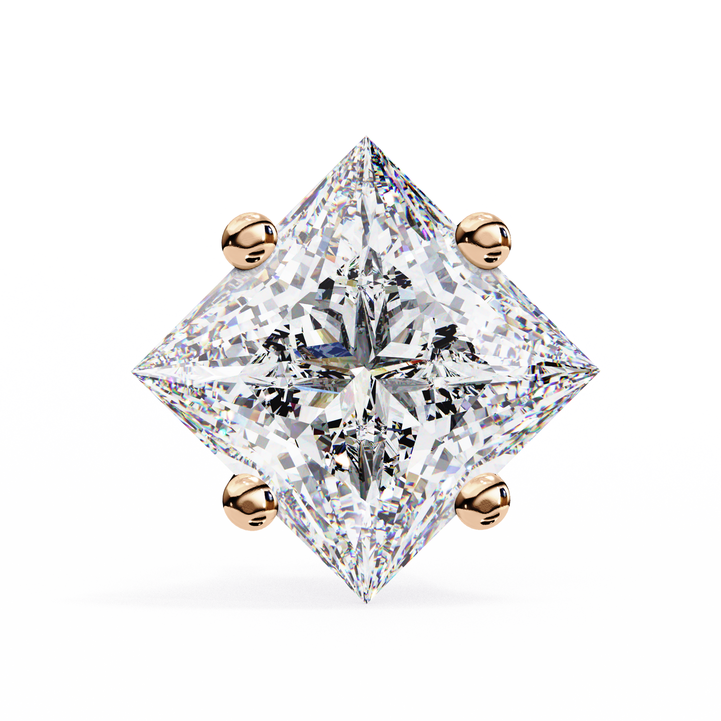 2.39Ct Princess Cut Top Grade Diamond Prong Set Solitaire Dainty Sparkling Stud Daily Wear Earring For Women's - HIGHCARAT DIAMONDS