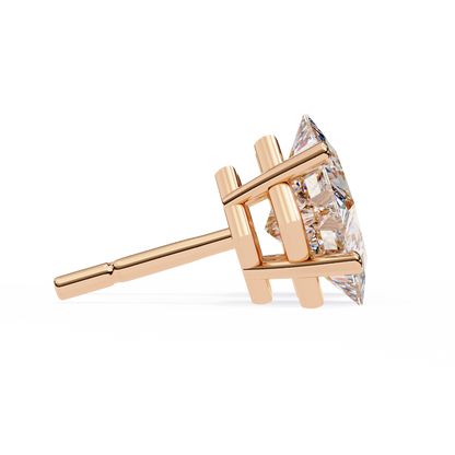 2.39Ct Princess Cut Top Grade Diamond Prong Set Solitaire Dainty Sparkling Stud Daily Wear Earring For Women's - HIGHCARAT DIAMONDS