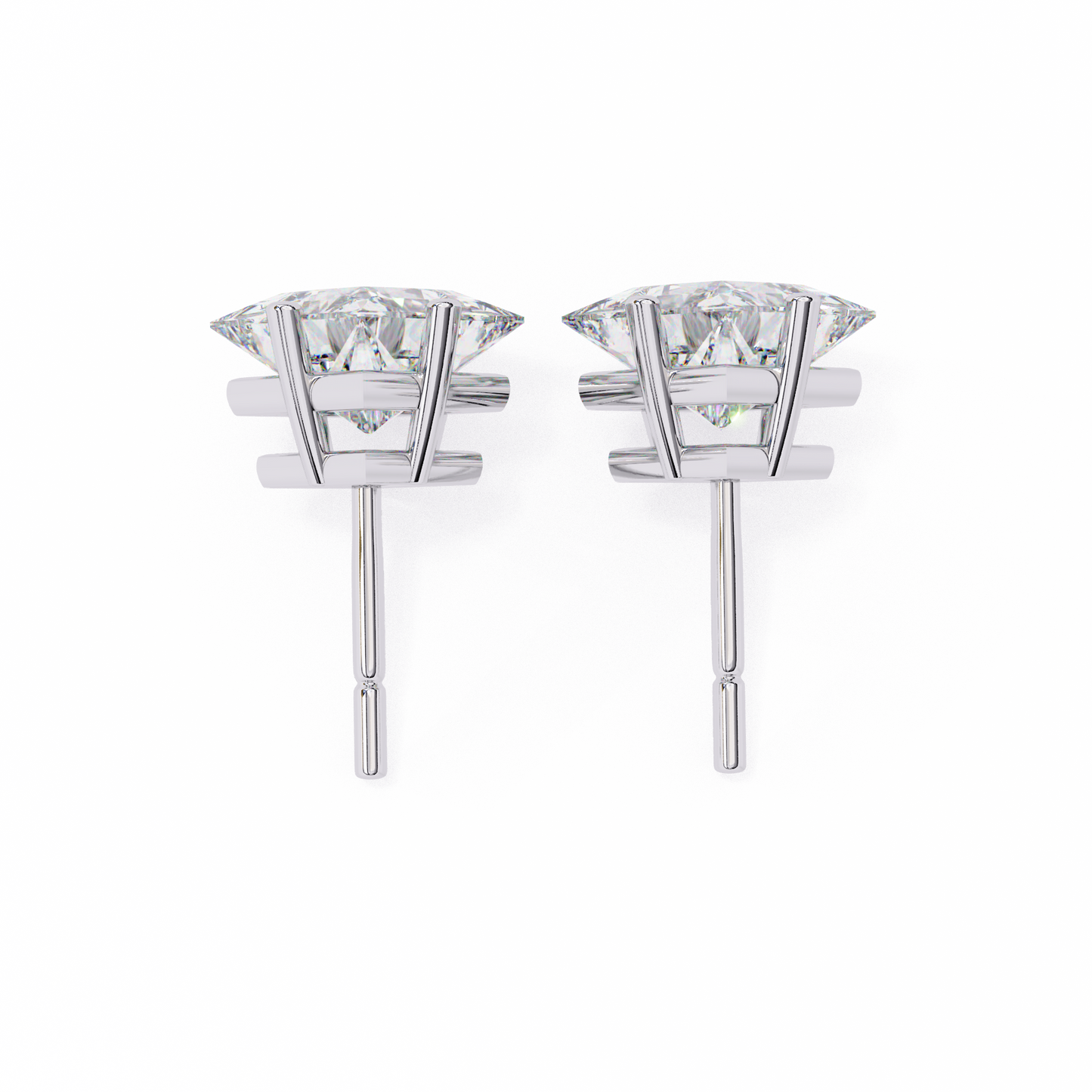 2.39Ct Princess Cut Top Grade Diamond Prong Set Solitaire Dainty Sparkling Stud Daily Wear Earring For Women's - HIGHCARAT DIAMONDS