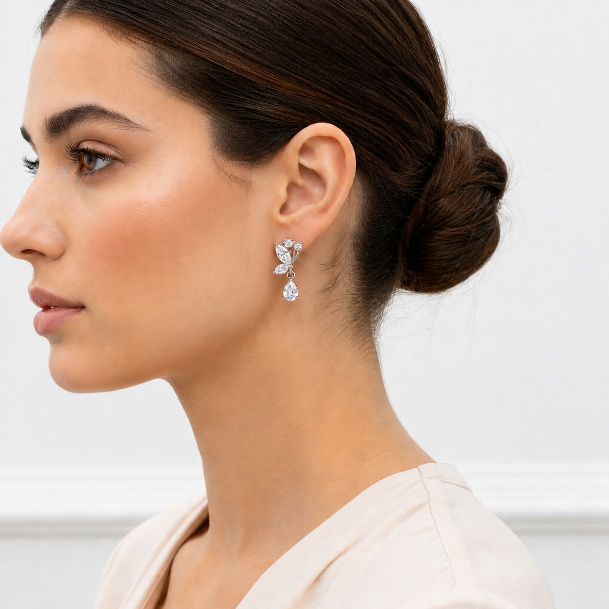 2.40 Ct Pear & Marquise Cut Lab Grown Diamond Drop Earring - HIGHCARAT DIAMONDS