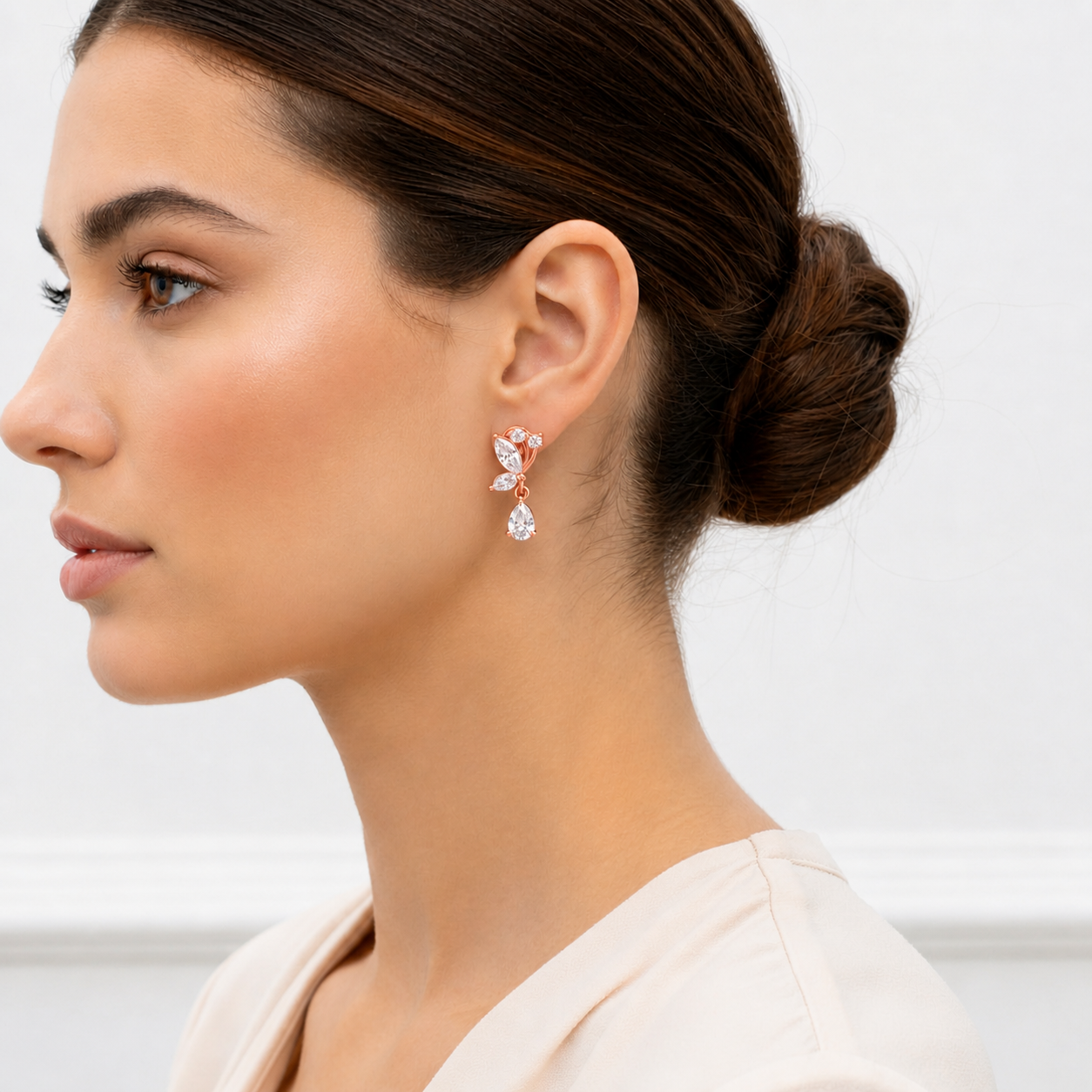 2.40 Ct Pear & Marquise Cut Lab Grown Diamond Drop Earring - HIGHCARAT DIAMONDS