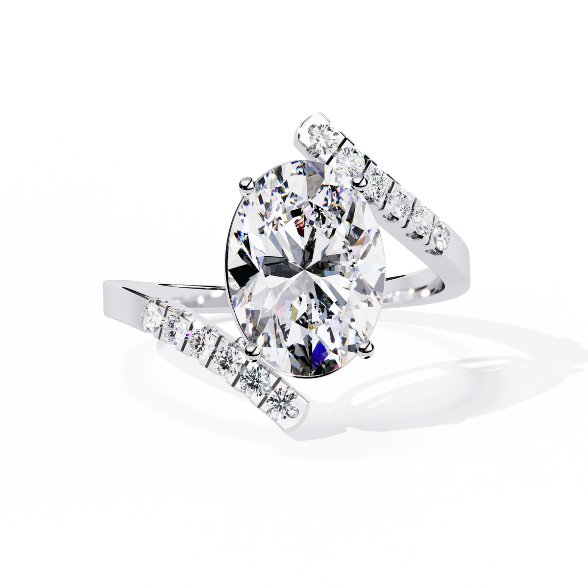 2.41Ct Oval And Round Cut Diamond Antique Timeless Prong Set Dainty Minimalist Promise Ring Gift For Her - HIGHCARAT DIAMONDS