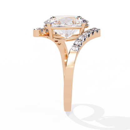 2.41Ct Oval And Round Cut Diamond Antique Timeless Prong Set Dainty Minimalist Promise Ring Gift For Her