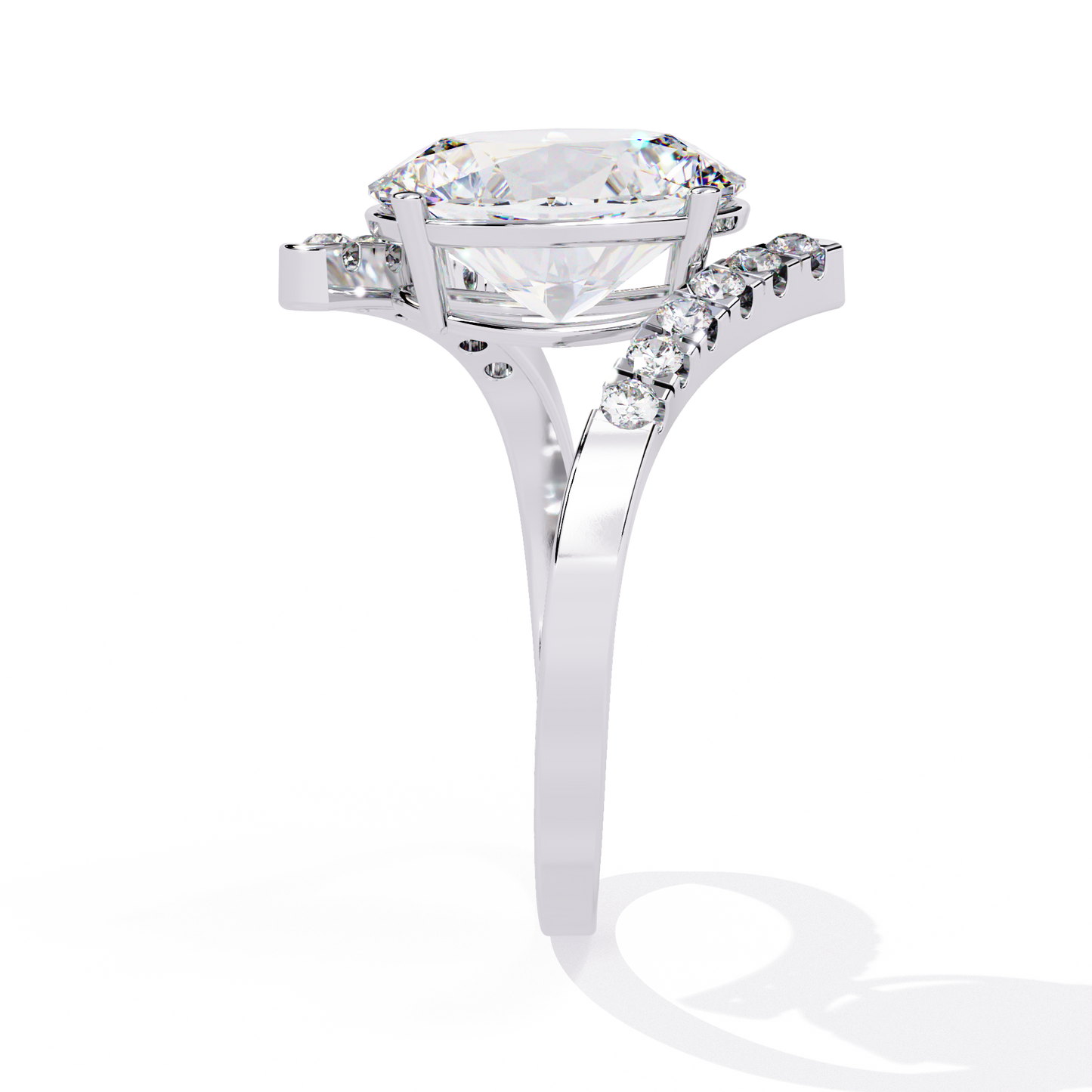 2.41Ct Oval And Round Cut Diamond Antique Timeless Prong Set Dainty Minimalist Promise Ring Gift For Her