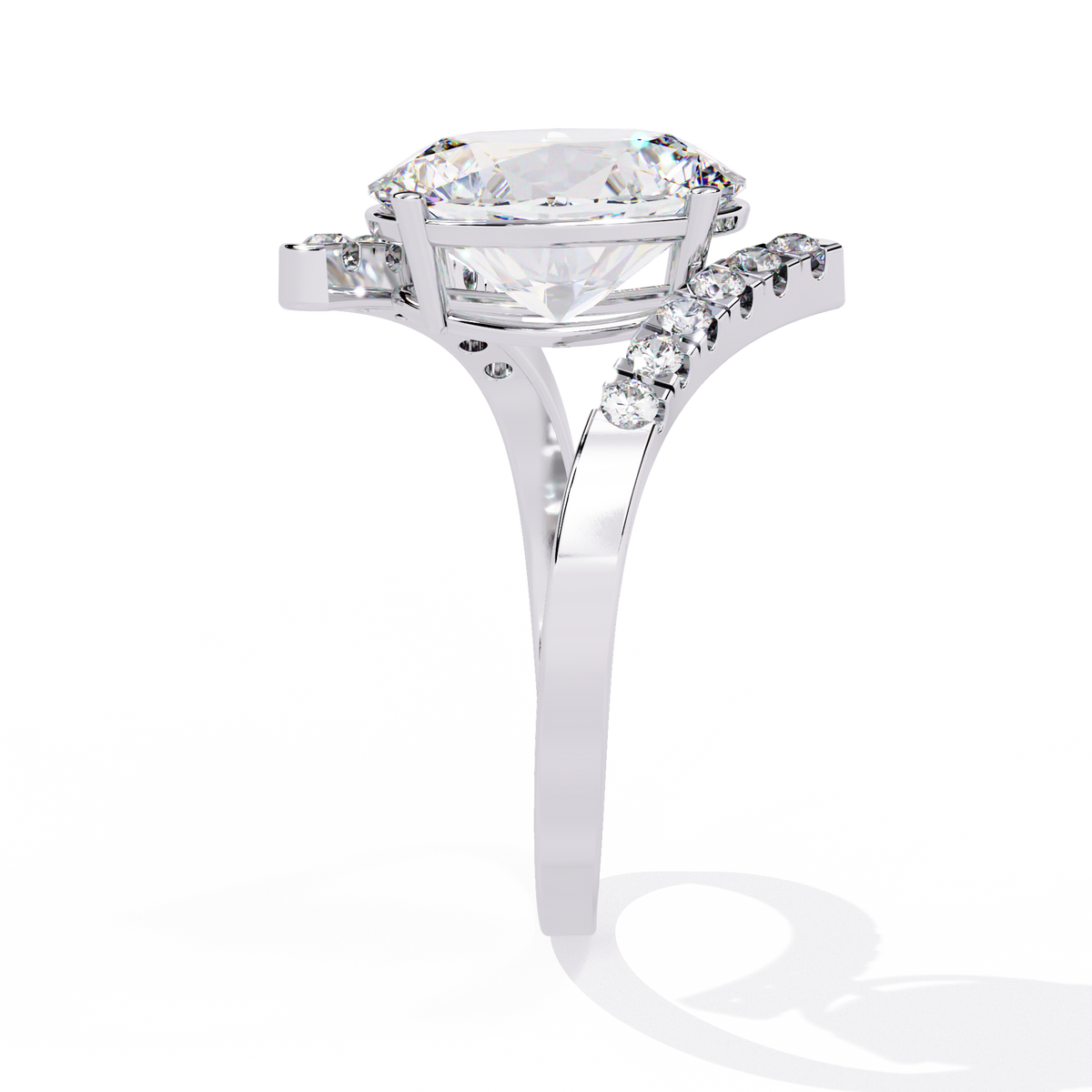 2.41Ct Oval And Round Cut Diamond Antique Timeless Prong Set Dainty Minimalist Promise Ring Gift For Her - HIGHCARAT DIAMONDS