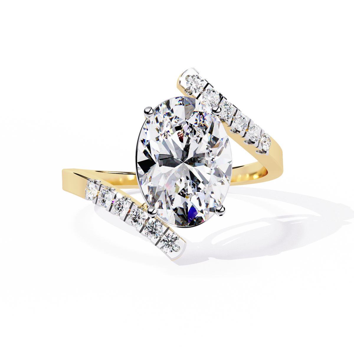 2.41Ct Oval And Round Cut Diamond Antique Timeless Prong Set Dainty Minimalist Promise Ring Gift For Her - HIGHCARAT DIAMONDS