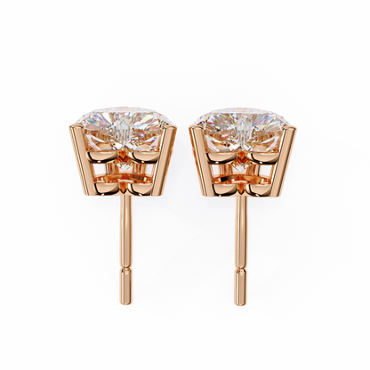 Prong Set 2.43Ct Heart Cut Top Grade Diamond Elegant Stackable Vintage Stud Fabulous Earring Gift For Women's - HIGHCARAT DIAMONDS