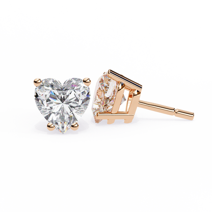 Prong Set 2.43Ct Heart Cut Top Grade Diamond Elegant Stackable Vintage Stud Fabulous Earring Gift For Women's - HIGHCARAT DIAMONDS