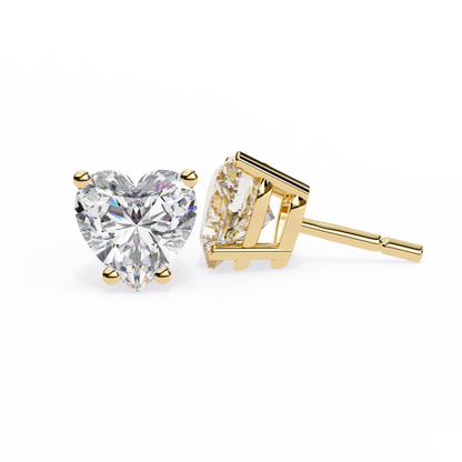 Prong Set 2.43Ct Heart Cut Top Grade Diamond Elegant Stackable Vintage Stud Fabulous Earring Gift For Women's - HIGHCARAT DIAMONDS