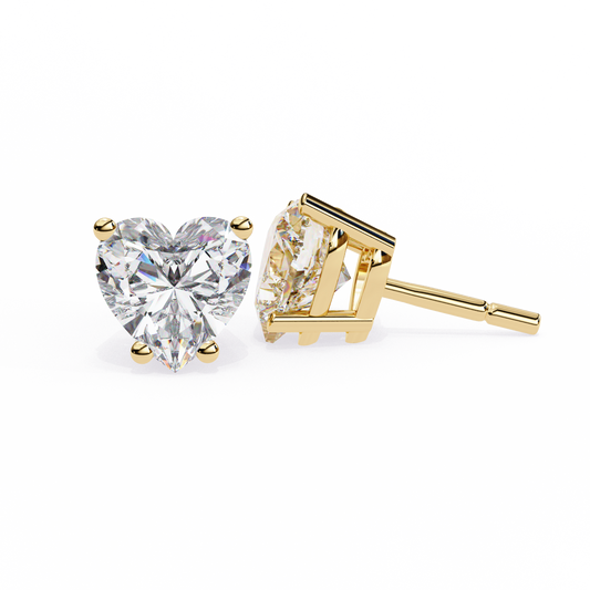 Prong Set 2.43Ct Heart Cut Top Grade Diamond Elegant Stackable Vintage Stud Fabulous Earring Gift For Women's - HIGHCARAT DIAMONDS