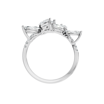 2.44Ct Round and Marquise Cut Lab Grown Diamond Unique Vintage Cluster Wedding Ring For Women's - HIGHCARAT DIAMONDS