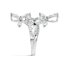 2.44Ct Round and Marquise Cut Lab Grown Diamond Unique Vintage Cluster Wedding Ring For Women's - HIGHCARAT DIAMONDS