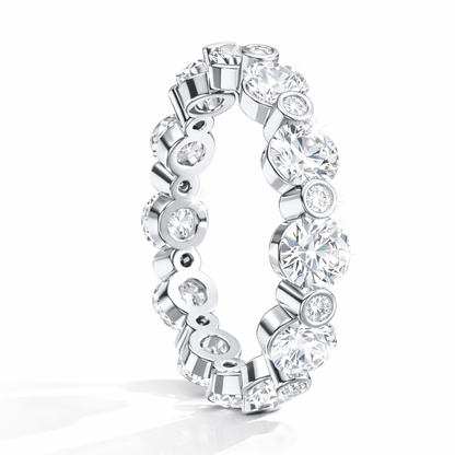 2.46Ct Round Cut High Quality Diamond Full Eternity Minimalist 14k Solid Yellow Gold Handmade Promise Band Gift For Women's - HIGHCARAT DIAMONDS