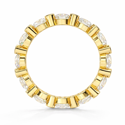 2.46Ct Round Cut High Quality Diamond Full Eternity Minimalist 14k Solid Yellow Gold Handmade Promise Band Gift For Women's - HIGHCARAT DIAMONDS