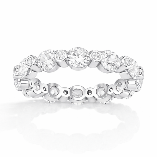 2.46Ct Round Cut High Quality Diamond Full Eternity Minimalist 14k Solid Yellow Gold Handmade Promise Band Gift For Women's - HIGHCARAT DIAMONDS