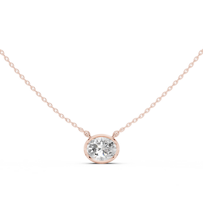 2.50 CT Oval Cut Lab Grown Diamond 18k Solid Rose Gold Ethical Pendant - HIGHCARAT DIAMONDS