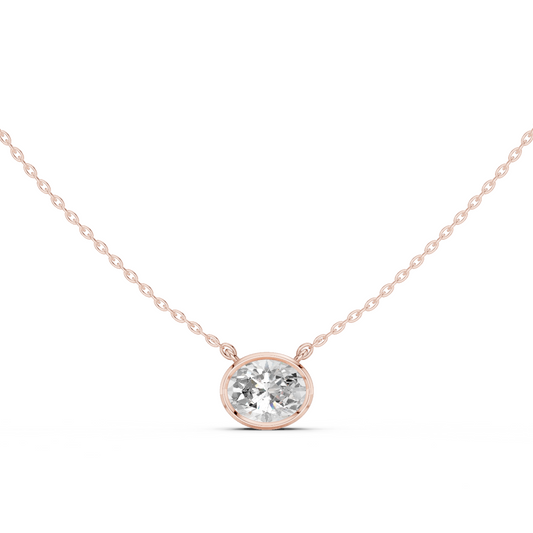 2.50 CT Oval Cut Lab Grown Diamond 18k Solid Rose Gold Ethical Pendant - HIGHCARAT DIAMONDS