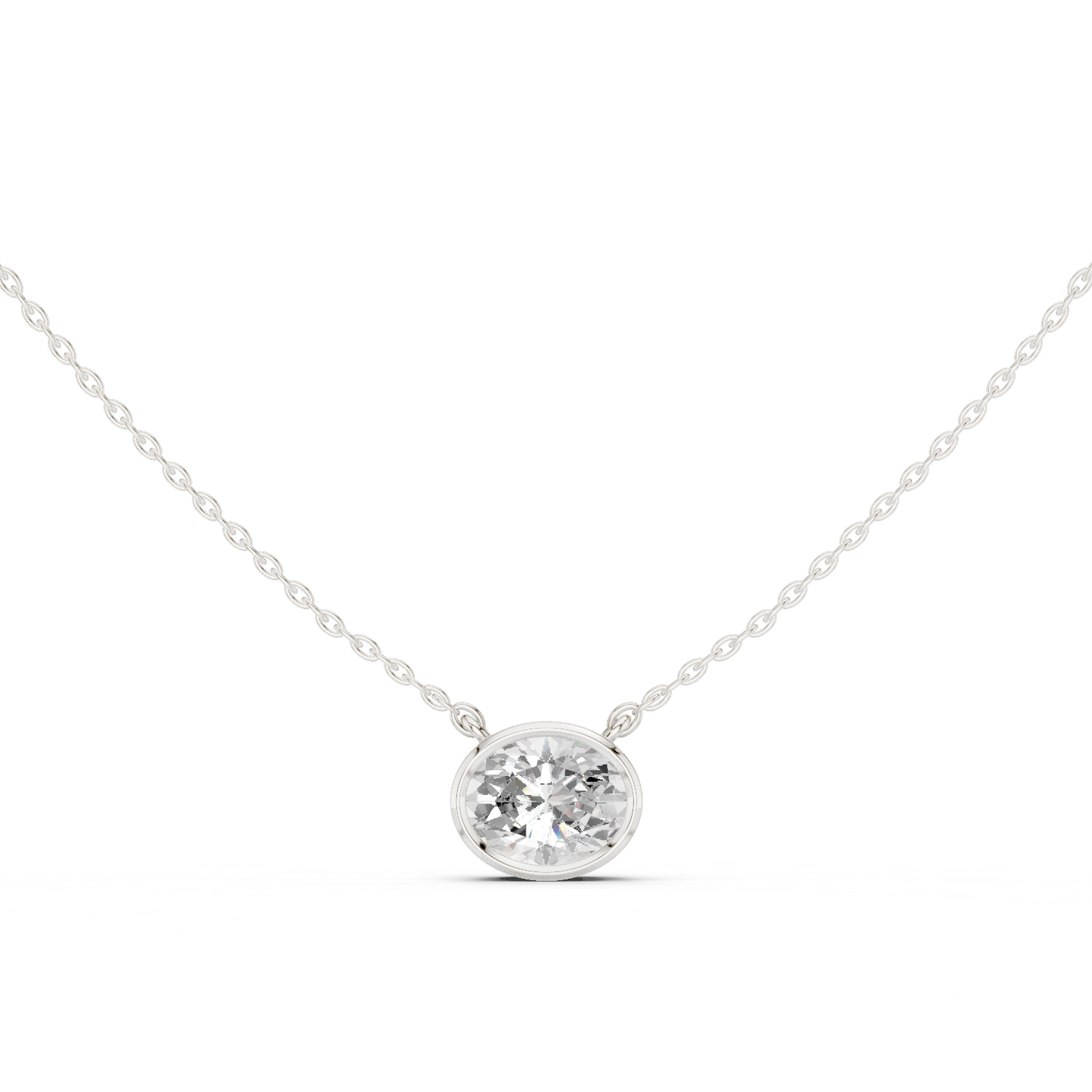 2.50 CT Oval Cut Lab Grown Diamond 18k Solid Rose Gold Ethical Pendant - HIGHCARAT DIAMONDS