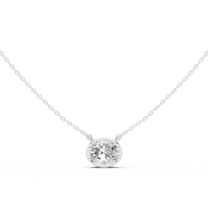 2.50 CT Oval Cut Lab Grown Diamond 18k Solid Rose Gold Ethical Pendant - HIGHCARAT DIAMONDS