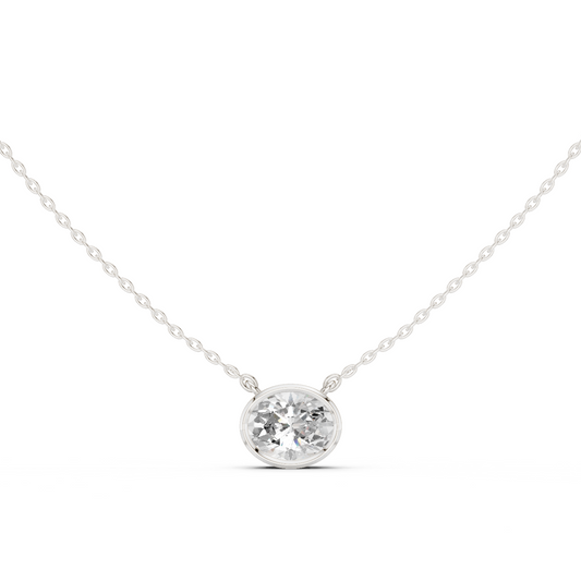 2.50 CT Oval Cut Lab Grown Diamond 18k Solid Rose Gold Ethical Pendant - HIGHCARAT DIAMONDS